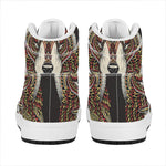 Native American Wolf Spirit Animal Print High Top Leather Sneakers