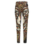 Native American Wolf Spirit Animal Print High-Waisted Pocket Leggings