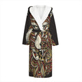 Native American Wolf Spirit Animal Print Hooded Bathrobe