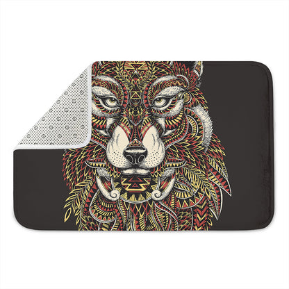 Native American Wolf Spirit Animal Print Indoor Door Mat