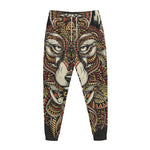 Native American Wolf Spirit Animal Print Jogger Pants