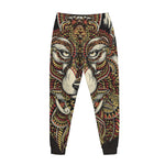 Native American Wolf Spirit Animal Print Jogger Pants