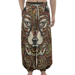 Native American Wolf Spirit Animal Print Lantern Pants