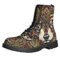 Native American Wolf Spirit Animal Print Lace-Up Boots