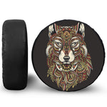 Native American Wolf Spirit Animal Print Leather Spare Tire Cover