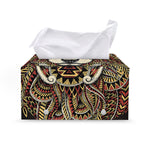 Native American Wolf Spirit Animal Print Leather Tissue Box Cover