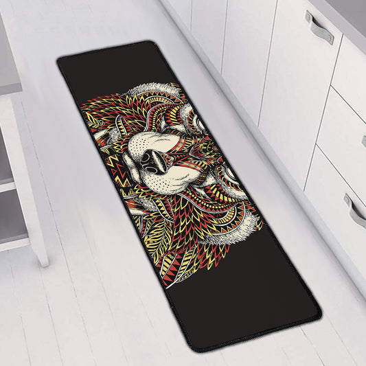 Native American Wolf Spirit Animal Print Long Kitchen Mat