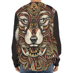 Native American Wolf Spirit Animal Print Long Sleeve Baseball Jersey