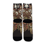 Native American Wolf Spirit Animal Print Long Socks