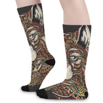 Native American Wolf Spirit Animal Print Long Socks