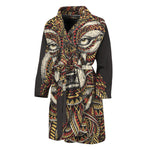 Native American Wolf Spirit Animal Print Men's Bathrobe