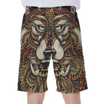 Native American Wolf Spirit Animal Print Men's Beach Shorts