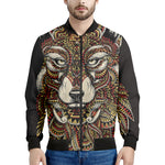 Native American Wolf Spirit Animal Print Men's Bomber Jacket