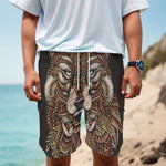 Native American Wolf Spirit Animal Print Men's Cargo Shorts