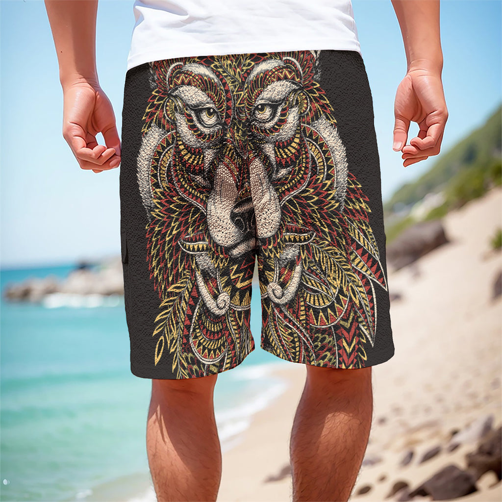 Native American Wolf Spirit Animal Print Men's Cargo Shorts