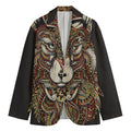 Native American Wolf Spirit Animal Print Men's Cotton Blazer