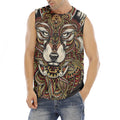 Native American Wolf Spirit Animal Print Men's Fitness Tank Top