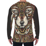 Native American Wolf Spirit Animal Print Men's Long Sleeve T-Shirt