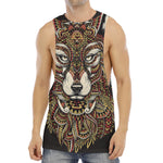 Native American Wolf Spirit Animal Print Men's Muscle Tank Top