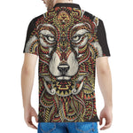 Native American Wolf Spirit Animal Print Men's Polo Shirt