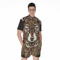 Native American Wolf Spirit Animal Print Men's Romper