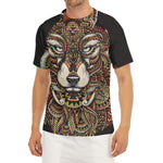 Native American Wolf Spirit Animal Print Men's Short Sleeve Rash Guard