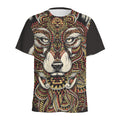 Native American Wolf Spirit Animal Print Men's Athletic T-Shirt