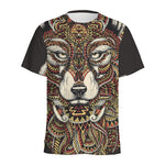 Native American Wolf Spirit Animal Print Men's Sports T-Shirt