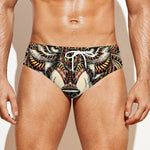 Native American Wolf Spirit Animal Print Men's Swim Briefs
