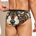 Native American Wolf Spirit Animal Print Men's Swim Briefs