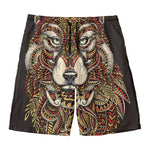 Native American Wolf Spirit Animal Print Men's Swim Trunks
