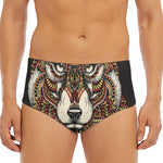 Native American Wolf Spirit Animal Print Men's Triangle Swim Briefs