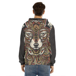 Native American Wolf Spirit Animal Print Men's Velvet Pullover Hoodie