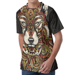 Native American Wolf Spirit Animal Print Men's Velvet T-Shirt