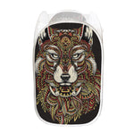 Native American Wolf Spirit Animal Print Mesh Laundry Hamper