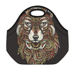Native American Wolf Spirit Animal Print Neoprene Lunch Bag