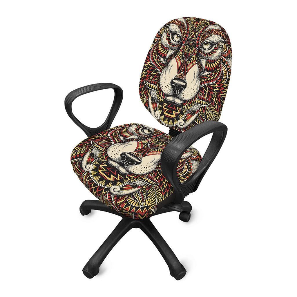 Native American Wolf Spirit Animal Print Office Chair Cover