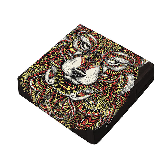 Native American Wolf Spirit Animal Print Outdoor Seat Cushion Cover