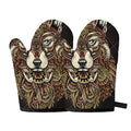 Native American Wolf Spirit Animal Print Oven Mitts