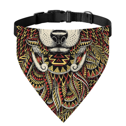 Native American Wolf Spirit Animal Print Over The Collar Dog Bandana