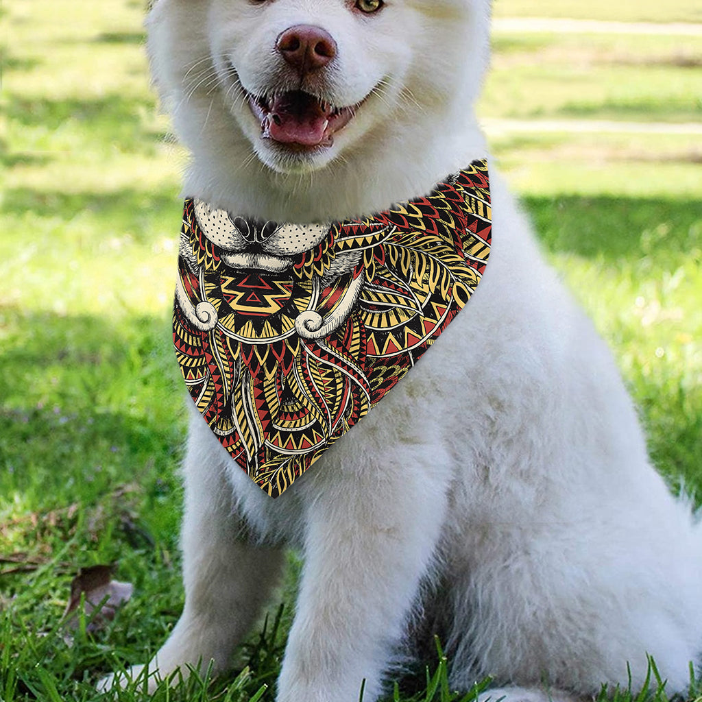 Native American Wolf Spirit Animal Print Over The Collar Dog Bandana