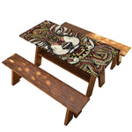 Native American Wolf Spirit Animal Print Picnic Table Cover