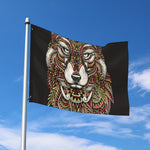 Native American Wolf Spirit Animal Print Polyester Flag