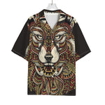 Native American Wolf Spirit Animal Print Rayon Hawaiian Shirt