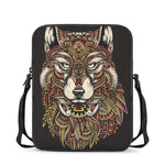 Native American Wolf Spirit Animal Print Rectangular Crossbody Bag