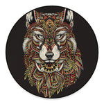 Native American Wolf Spirit Animal Print Round Floor Mat
