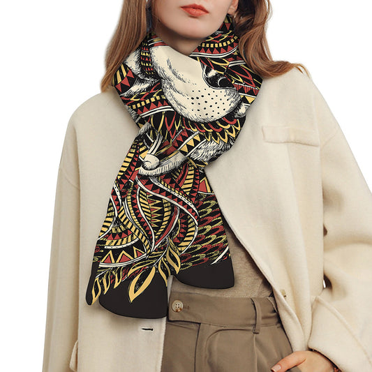 Native American Wolf Spirit Animal Print Scarf