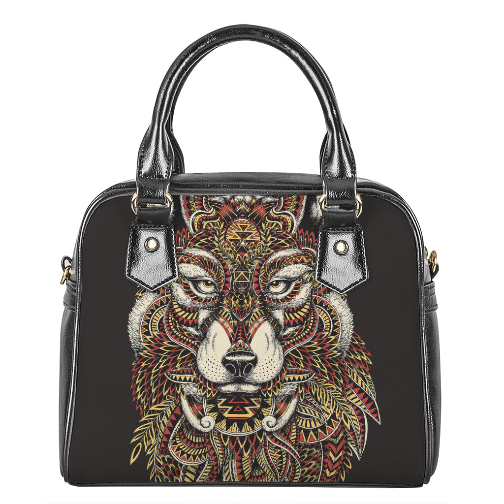 Native American Wolf Spirit Animal Print Shoulder Handbag