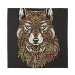 Native American Wolf Spirit Animal Print Silk Bandana