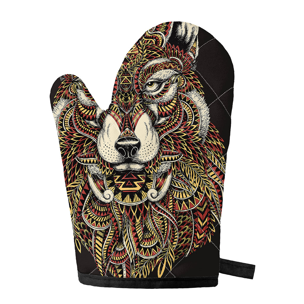 Native American Wolf Spirit Animal Print Single Oven Mitt